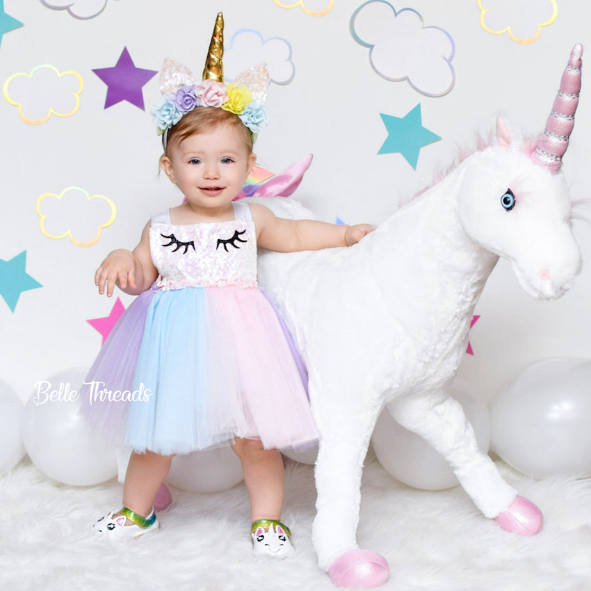 Unicorn Birthday Dresses for Girls  Baby Unicorn Photoshoot Outfit – Page  2 – Belle Threads