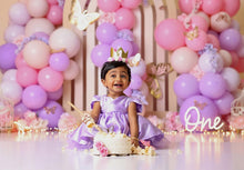 Load image into Gallery viewer, Lavender Belle Cake Smash Dress, Baby First Birthday
