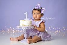 Load image into Gallery viewer, Lavender Belle Cake Smash Dress, Baby First Birthday
