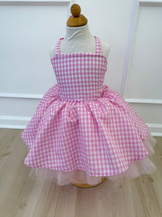 3t pink gingham tutu dress
