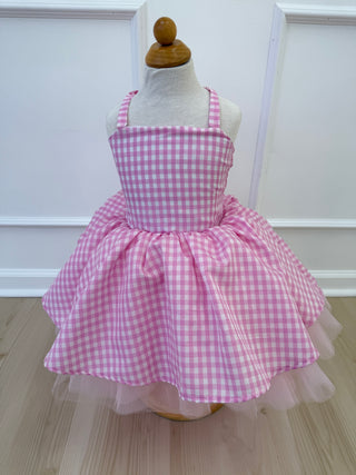 3t pink gingham tutu dress