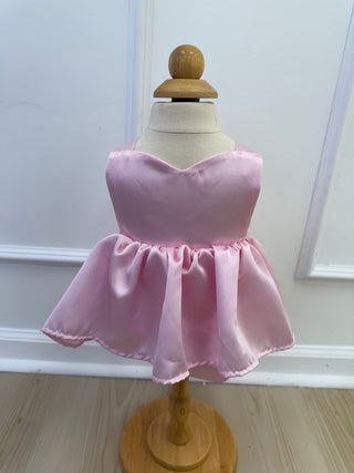 Pink Satin Romper 6-12