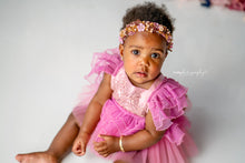 Load image into Gallery viewer, Bejeweled Mauve Tutu Romper
