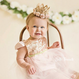 Carrie Rose Gold Blush Birthday Belle Tutu Sparkle Romper