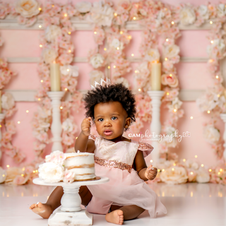 Carrie Rose Gold Blush Birthday Belle Tutu Sparkle Romper
