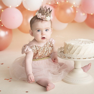 Carrie Rose Gold Blush Birthday Belle Tutu Sparkle Romper