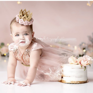 Carrie Rose Gold Blush Birthday Belle Tutu Sparkle Romper