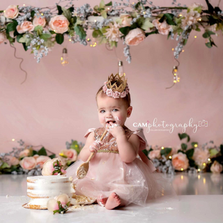 Carrie Rose Gold Blush Birthday Belle Tutu Sparkle Romper