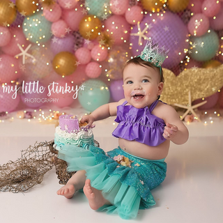 Mermaid Crop & Skirt Outfit Set in Teal