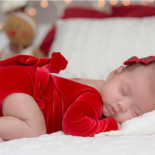 Load image into Gallery viewer, READY TO SHIP Red Velvet Newborn Romper
