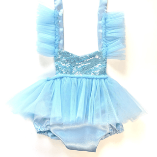 Whimsy Blue Sparkle Tutu Romper