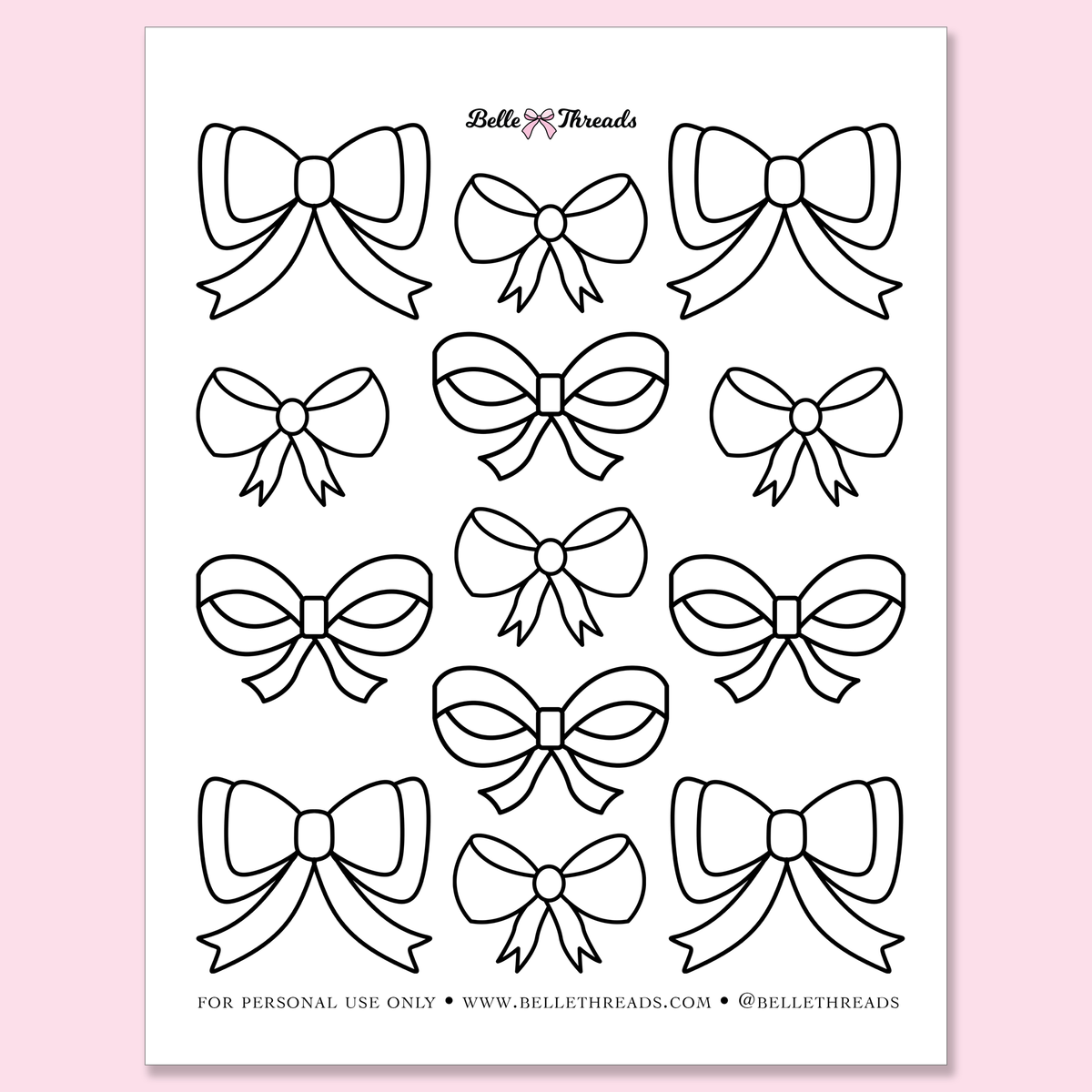 Free Coquette Bow Coloring Page - Belle Threads Bow Coloring Page Mockup 1200x1200 