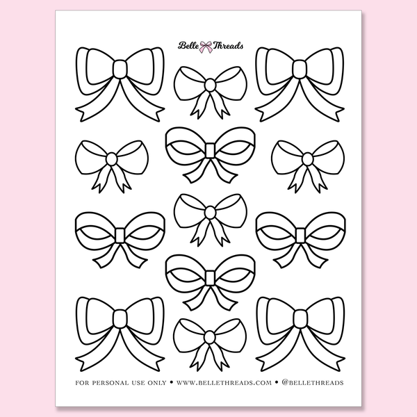 Free Coquette Bow Coloring Page Printable