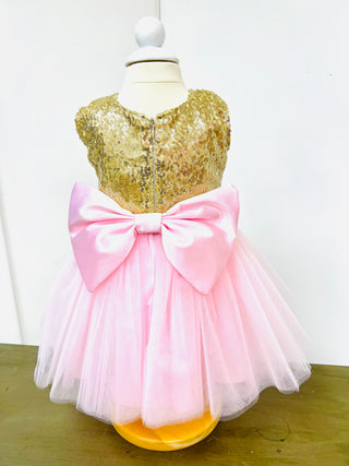 OOAK Bow One Shoulder Dress Size 6-12 Months