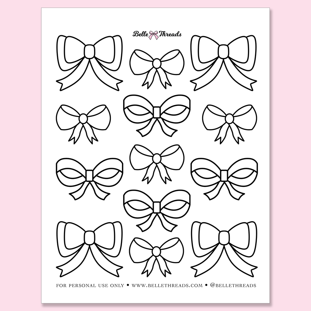 Fancy Bow Coloring Page