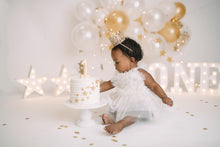 Load image into Gallery viewer, Boho Gold Stars Ivory Tutu Romper
