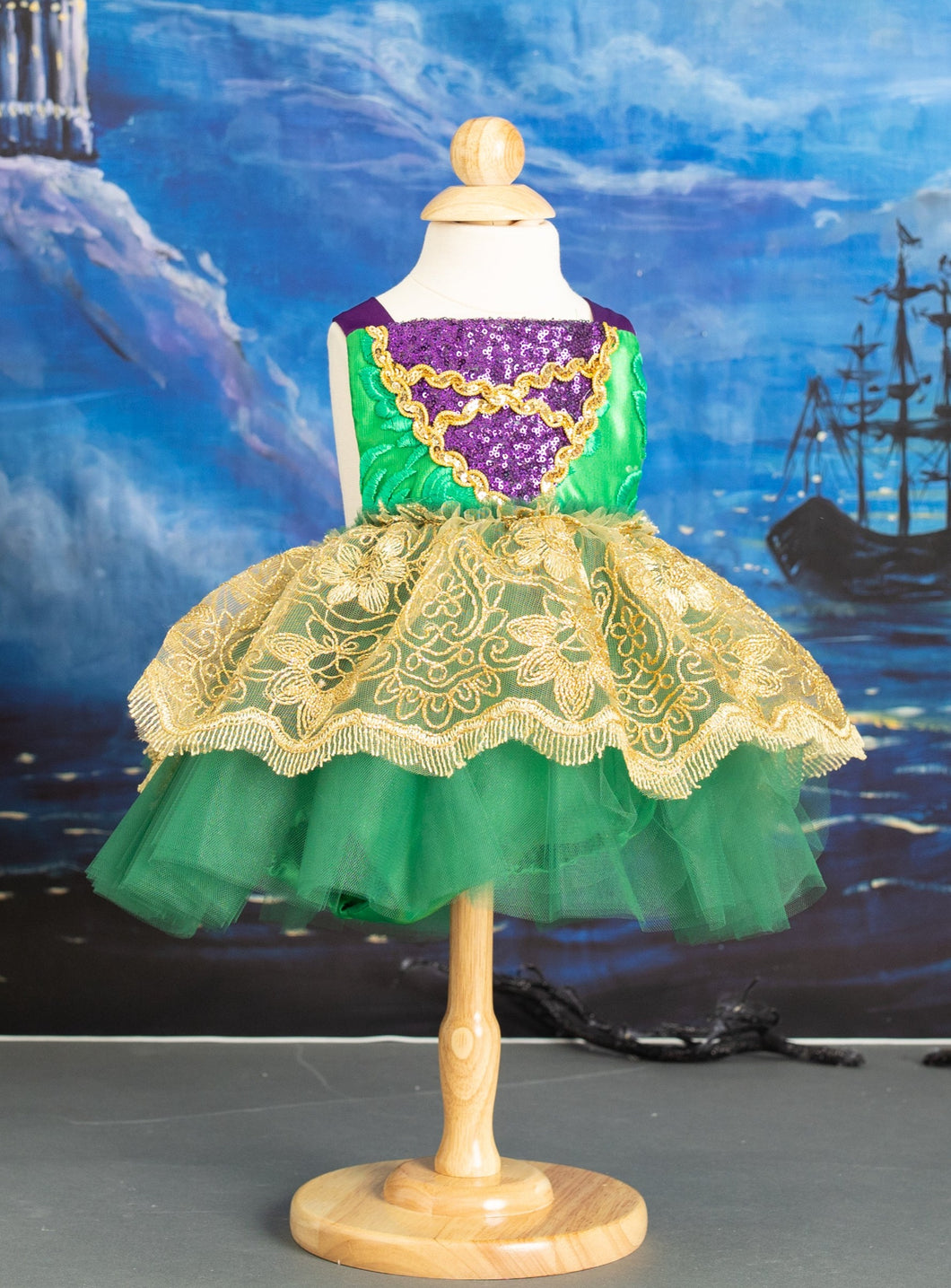 Green Witch Tutu Romper and Cape Costume