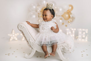 Boho Gold Stars Ivory Tutu Romper