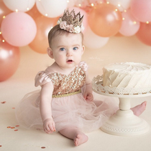 Load image into Gallery viewer, Carrie Rose Gold Blush Birthday Belle Tutu Sparkle Romper
