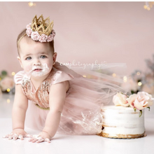 Load image into Gallery viewer, Carrie Rose Gold Blush Birthday Belle Tutu Sparkle Romper
