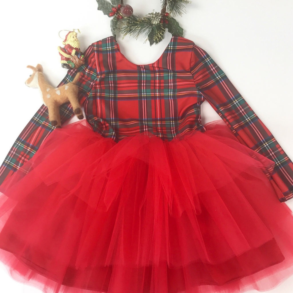Christmas Woodland Plaid Tutu Dress - More Colors!