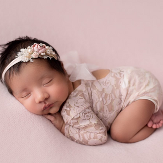 Newborn Photography Prop Blush Lace Leotard