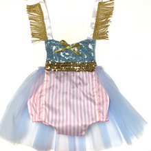 Load image into Gallery viewer, Pastel Parisian Ringmaster Circus Sparkle Tutu Romper

