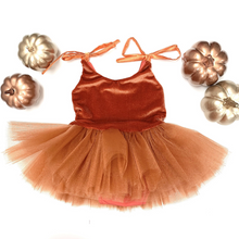 Load image into Gallery viewer, Pumpkin Spice Plush Velvet Petite Tutu Dress
