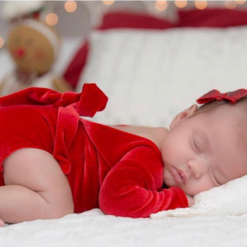 READY TO SHIP Red Velvet Newborn Romper