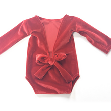 Load image into Gallery viewer, READY TO SHIP Red Velvet Newborn Romper
