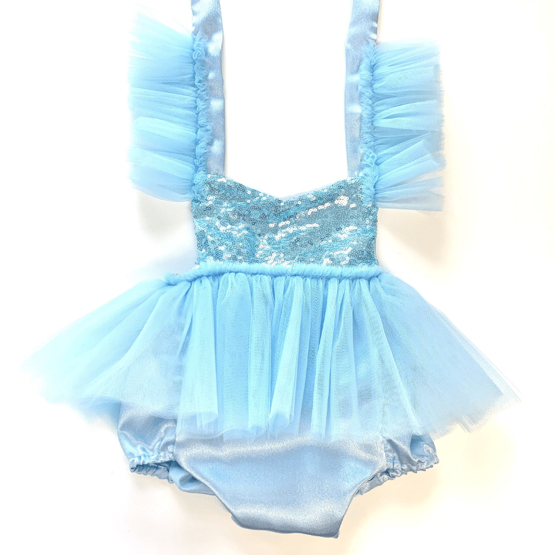 Whimsy Blue Sparkle Tutu Romper