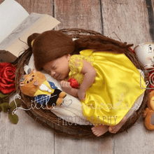 Load image into Gallery viewer, Royal Baby Yellow Princess Belle Princess Dress Newborn Princess Dress
