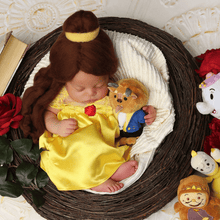 Load image into Gallery viewer, Royal Baby Yellow Princess Belle Princess Dress Newborn Princess Dress
