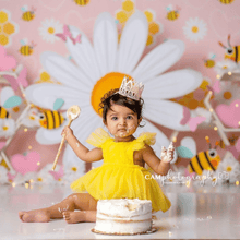 Load image into Gallery viewer, Yellow Lace Cake Smash Tutu Romper
