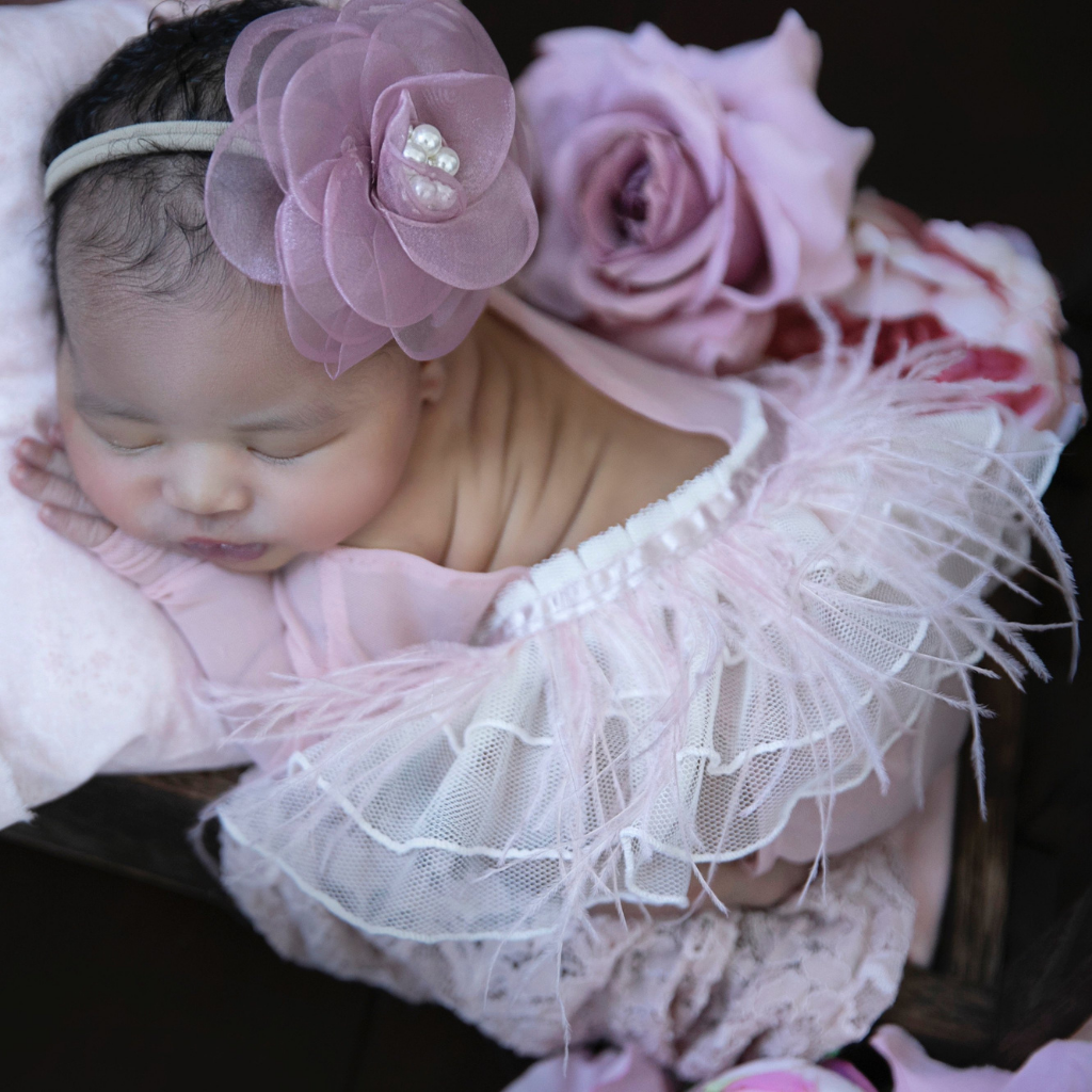 Dusty Rose Ooh La La Ivory Feather Newborn Outfit