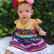 Load image into Gallery viewer, LIMITED Sparkle Romper Cinco de Mayo Fiesta Dress Mexican Fiesta Dress
