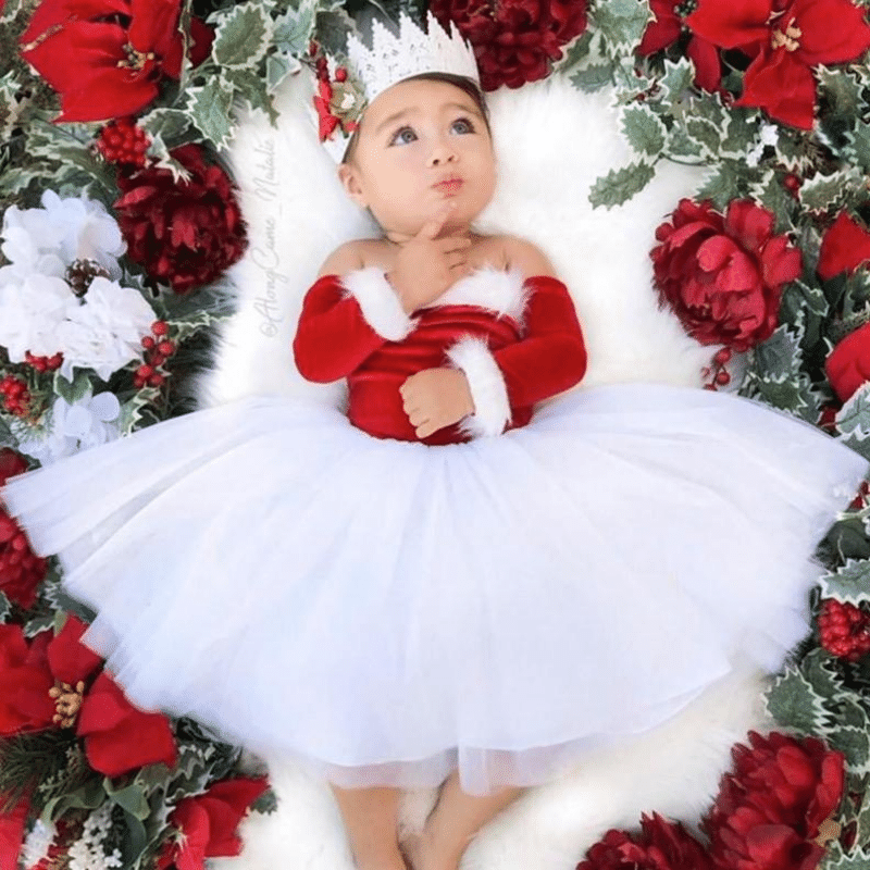 Santa Baby Nova Off the Shoulder Tutu Dress Santa Nova Dress