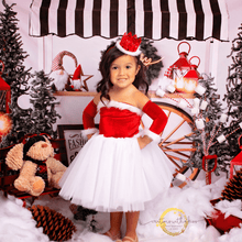 Load image into Gallery viewer, Santa Baby Nova Off the Shoulder Tutu Dress Santa Nova Dress
