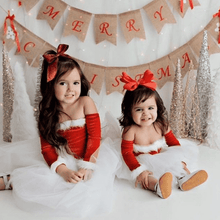Load image into Gallery viewer, Santa Baby Nova Off the Shoulder Tutu Dress Santa Nova Dress
