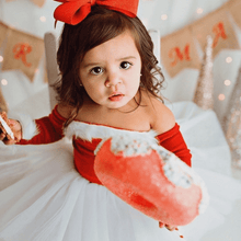 Load image into Gallery viewer, Santa Baby Nova Off the Shoulder Tutu Dress Santa Nova Dress
