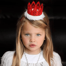 Load image into Gallery viewer, Santa Baby Red Lace Crown
