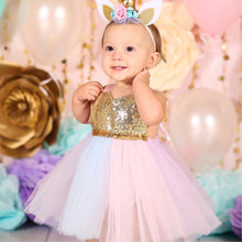 Load image into Gallery viewer, Unicorn Dress Girls •  Unicorn Tutu Dress • Unicorn tutu outfit •  unicorn costume for girls •  unicorn tutu dress for baby •  unicorn first birthday • 
