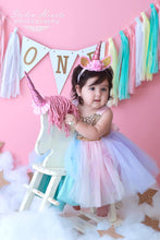 Load image into Gallery viewer, Unicorn Tutu Dress •  Unicorn tutu outfit • unicorn costume for girls •  unicorn tutu dress for baby •  unicorn first birthday • 
