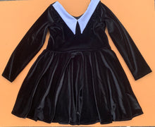 Load image into Gallery viewer, Black Velvet Collar Twirl Dress
