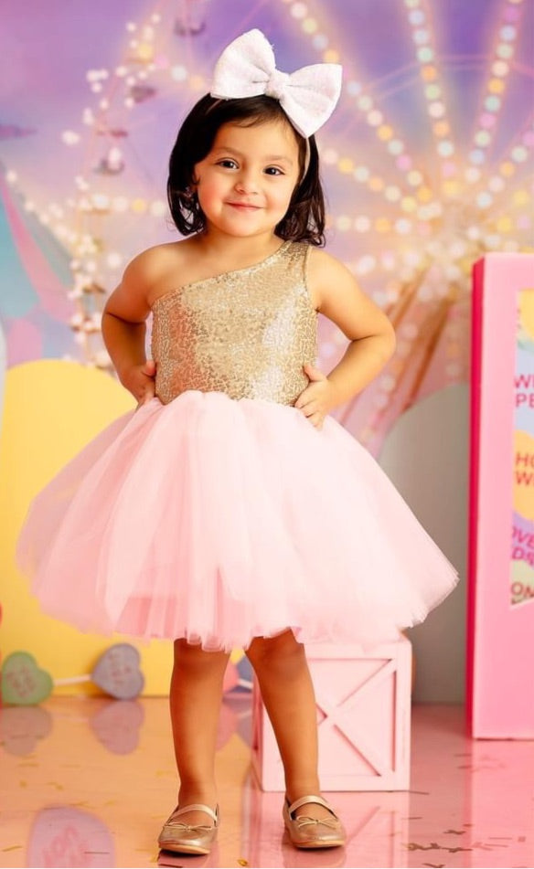 Pink and Gold Birthday Girl Tutu Dress