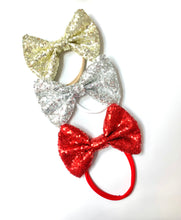Load image into Gallery viewer, SEQUIN Bow Big Bow Headband MORE COLORS
