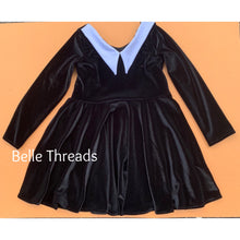 Load image into Gallery viewer, Black Velvet Collar Twirl Dress
