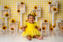 Load image into Gallery viewer, Yellow Lace Cake Smash Tutu Romper
