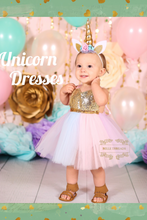 Load image into Gallery viewer, Unicorn Cake Smash Outfit Unicorn Dress
