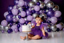 Load image into Gallery viewer, Purple Lace Cake Smash Tutu Romper
